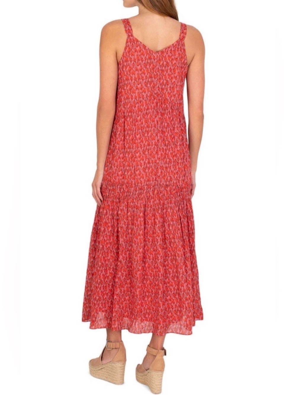 Joie Bondi Maxi Dress Tiered Sundress Flowy Lined Boho Sleeveless Size XL - Picture 2 of 8